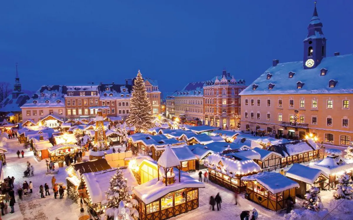 Weihnachtsmarkt in Annaberg-Buchholz im Erzgebirge, Deutschland
