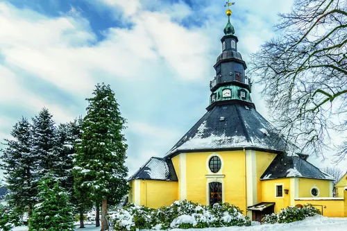 Seiffener Rundkirche im Winter