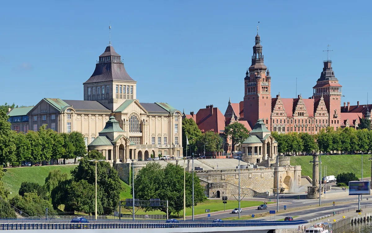 Hakenterrasse und Nationalmuseum in Stettin, Polen