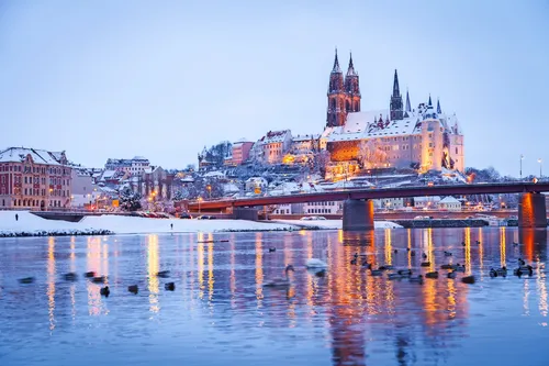 Meißen an der Elbe im Winter