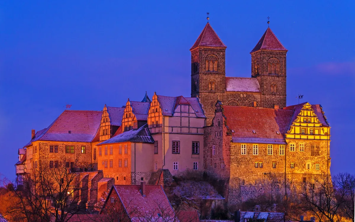 Schloss in Quedlinburg im Winter