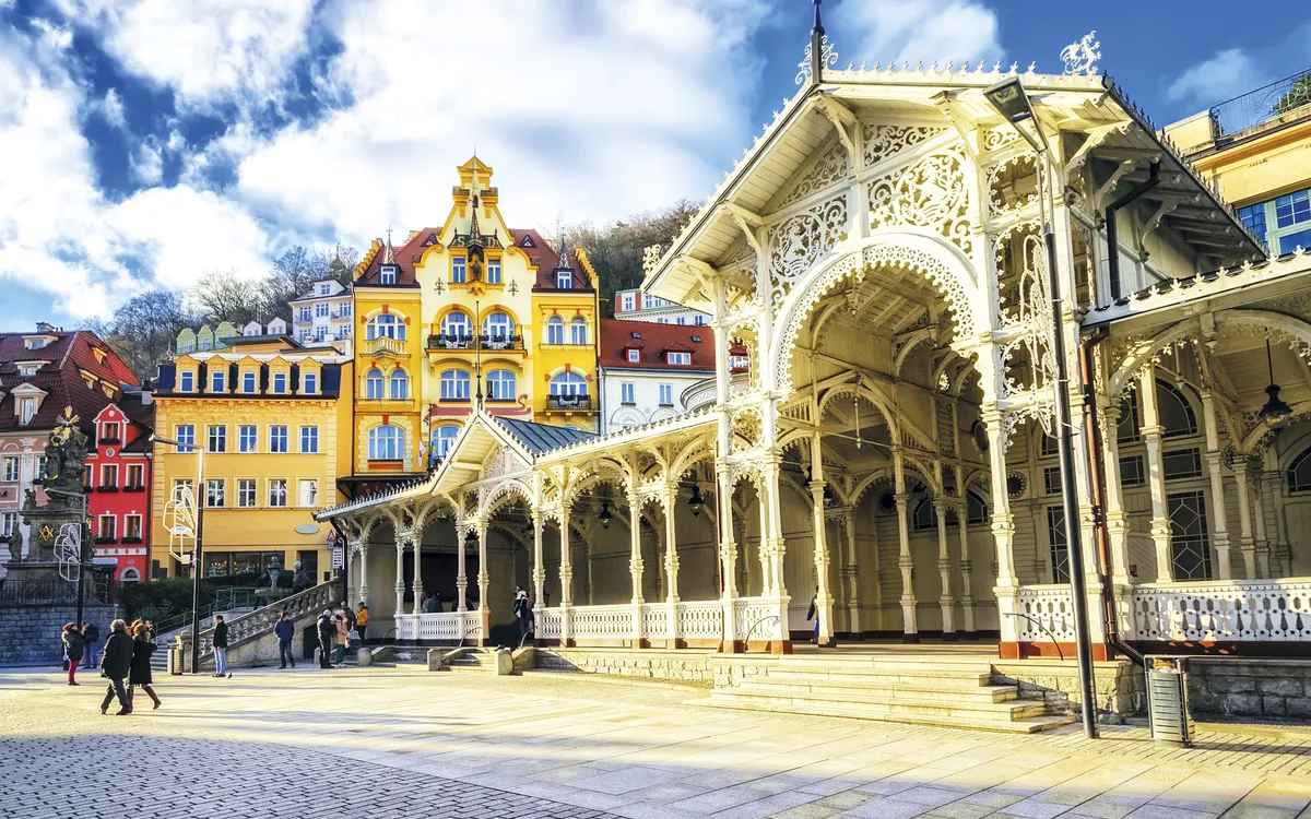 Carlsbad, the famous spa city in western Bohemia, very popular t
