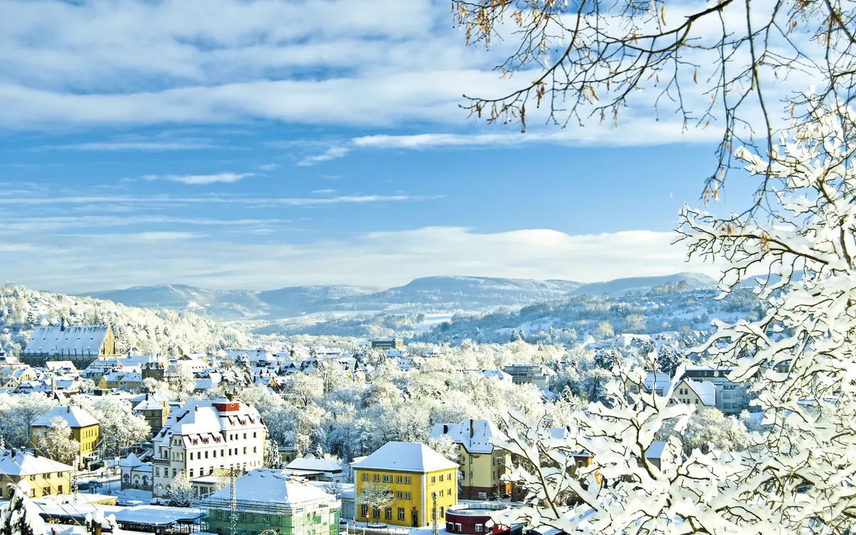 Blick auf SchwÃ¤bisch GmÃ¼nd im Winter