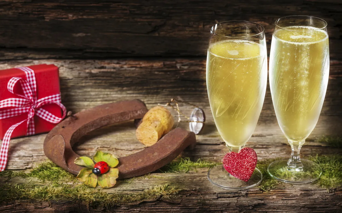 Glücksbringer, Sekt, Neujahr