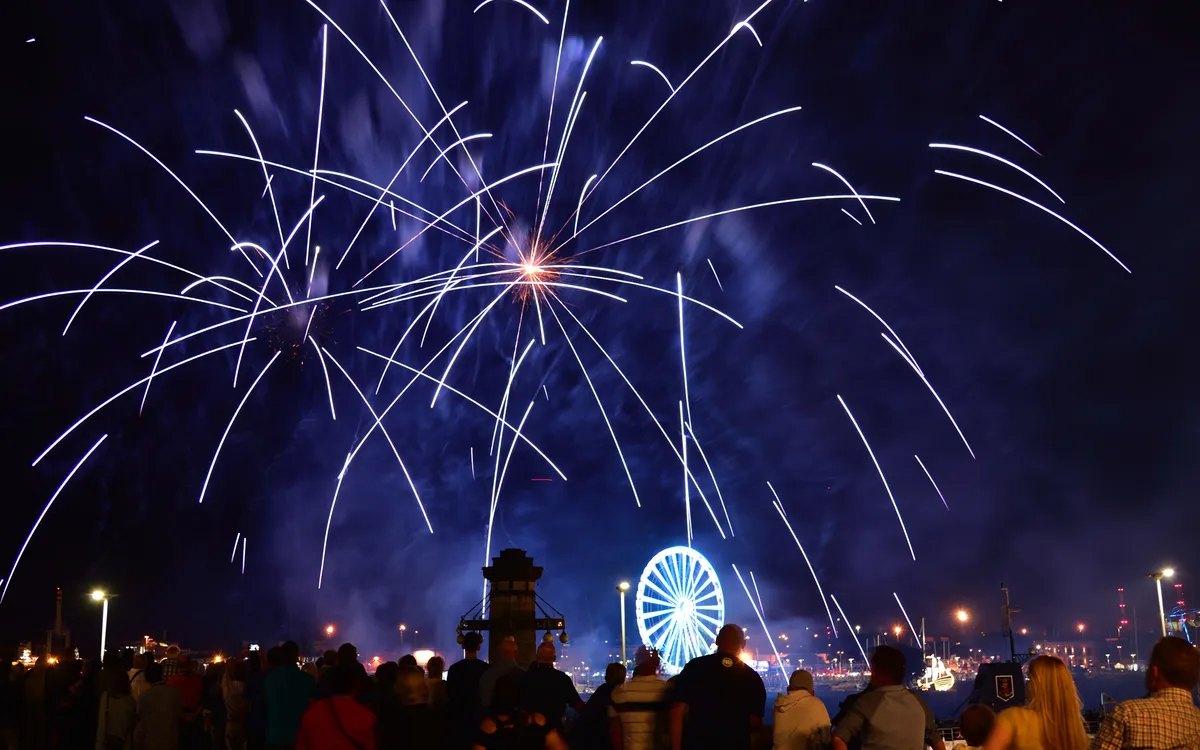 Feuerwerk über Stettin
