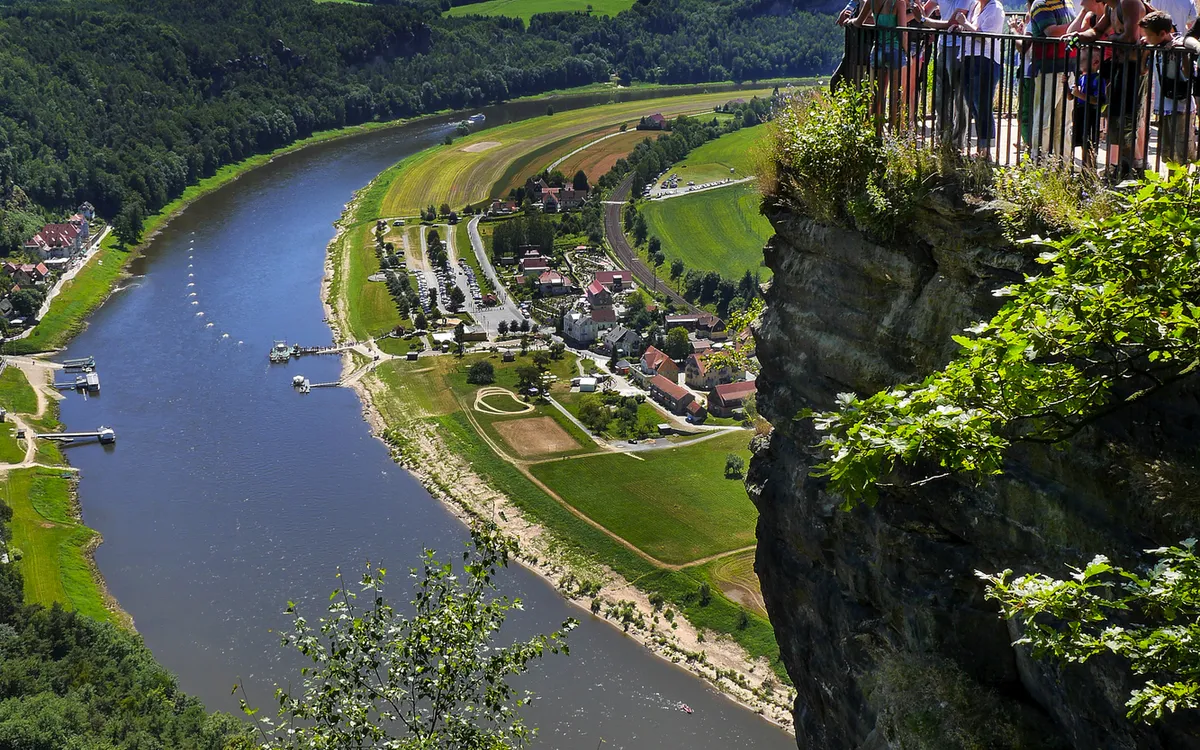 Felsformation Bastei in der Sächsischen Schweiz, Deutschland