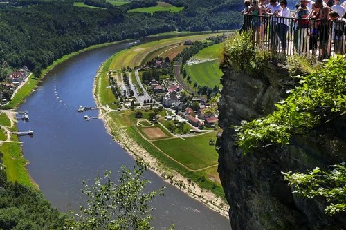 Felsformation Bastei in der Sächsischen Schweiz, Deutschland