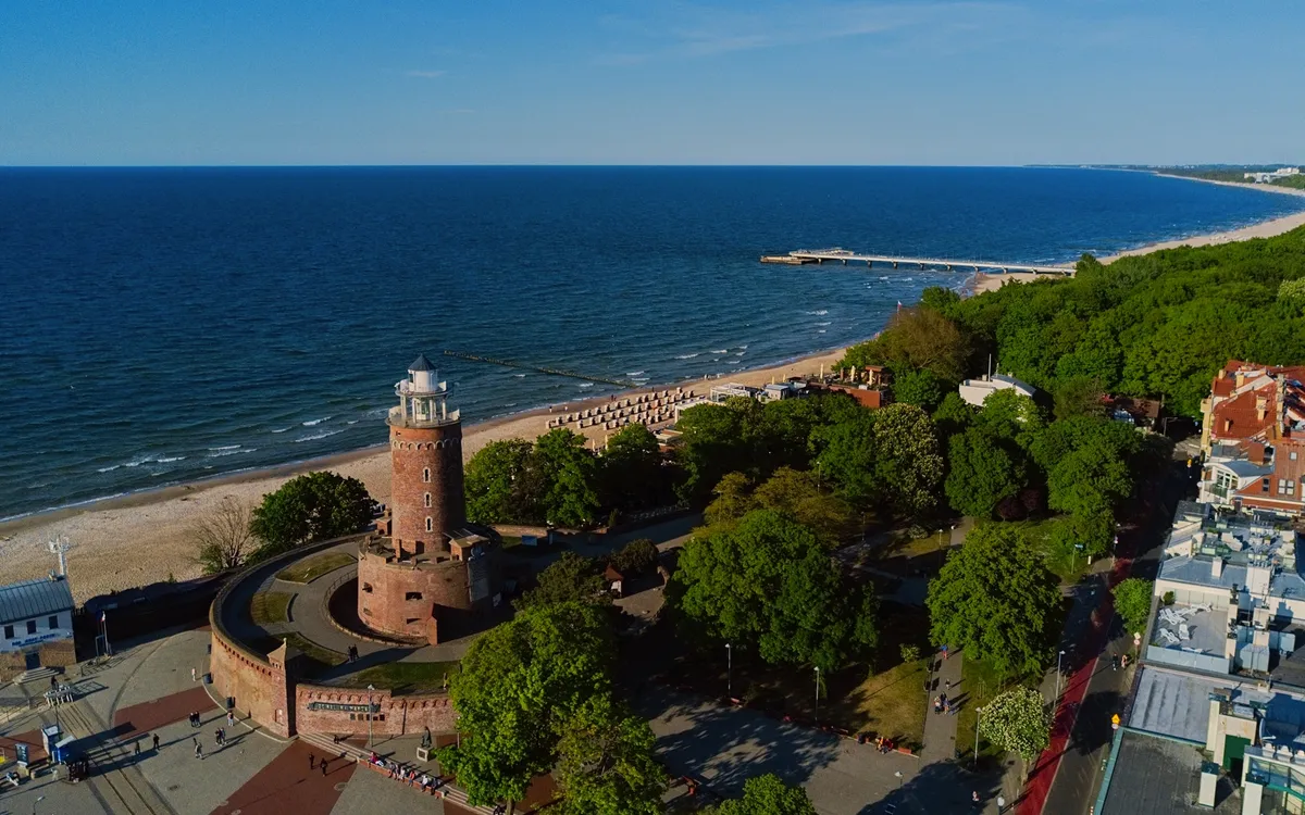 Luftaufnahme des Hafens in Kolobrzeg