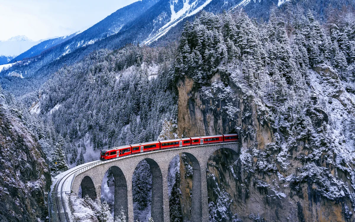 Landwasserviadukt in Filisur, Schweiz