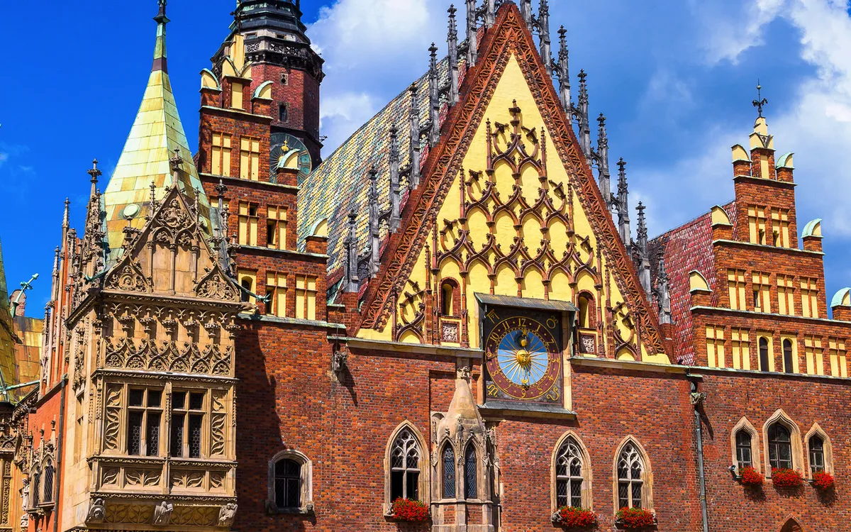 Rathaus in Breslau, Polen