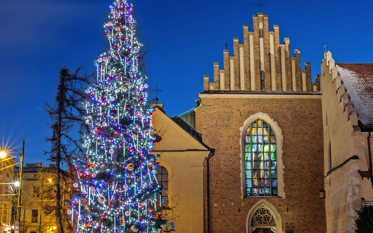weihnachtliche Krakauer Franziskanerkirche