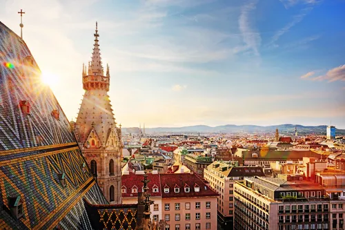 Blick vom Stephansdom über Wien